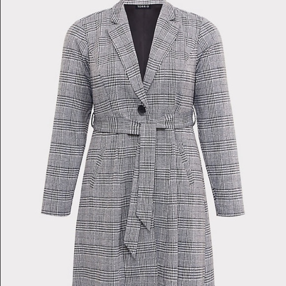 Gingham Longline Blazer